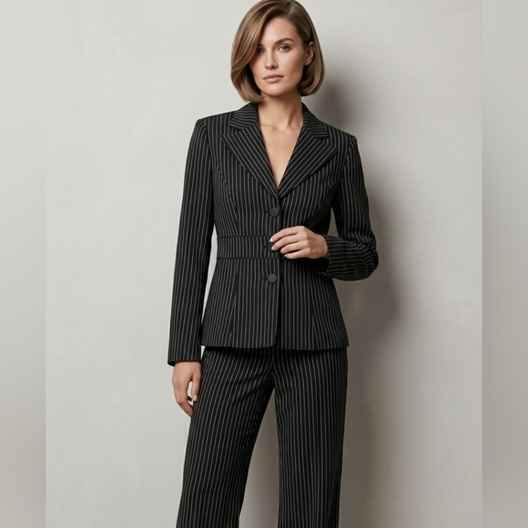 B. Smart Jackets & Blazers - B. Smart Charcoal Pinstripe Blazer